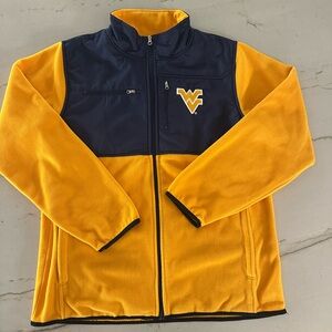 West Virginia Mountaineers Size Large Yellow/Blue Fleece Full Zip Jacket GS